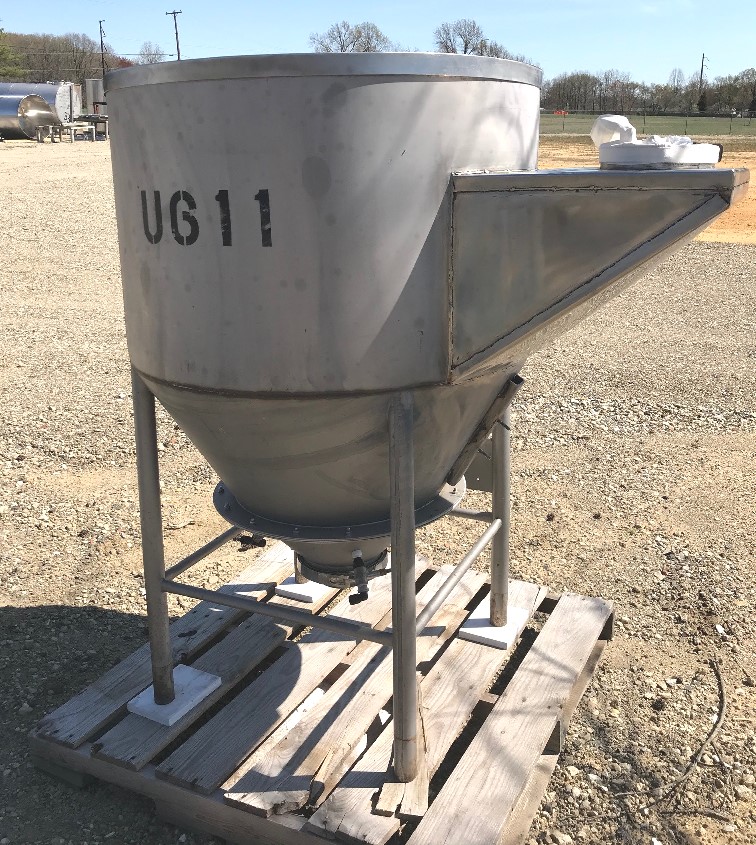 used 150 gallon (20 Cu.Ft.) Stainless Steel Tank/Hopper. 38