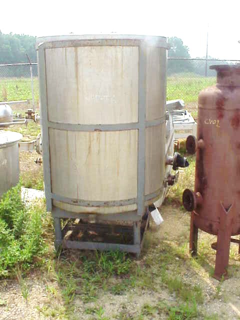 (1) 375 Gallon Stainless Steel Storage Tank.  In CS frame.  Last used in sanitary/pharmaceutical shampoo industry. 
