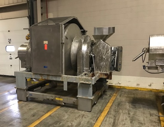 ***SOLD*** used Munson Rotary Batch Blender. Model 701-TSS-50.  Rated at 50 Cu.Ft. Batch volume and 105 Cu.Ft. total volume. Stainless Steel. Last used in sanitary food plant. Gear ratio 24.99:1 on gear box. Approx 7.5-10 HP Motor. (no nameplate on motor). 