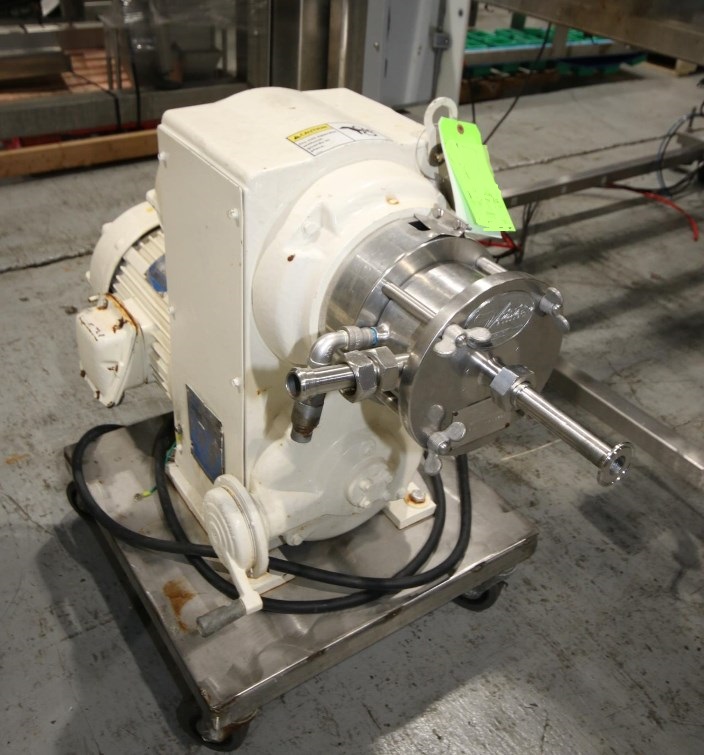 used Votator Horizontal Mixer, Whipper-Emulsifier. Model CR6. Has 5 HP Motor, 220/460 Volts, with S/S Square D Safety Switch. S/N 72 026V. Design Operating Product Pressure 250 PSI @ 100 Deg.F.  Last used in sanitary food plant. Mounted on Portable S/S Frame