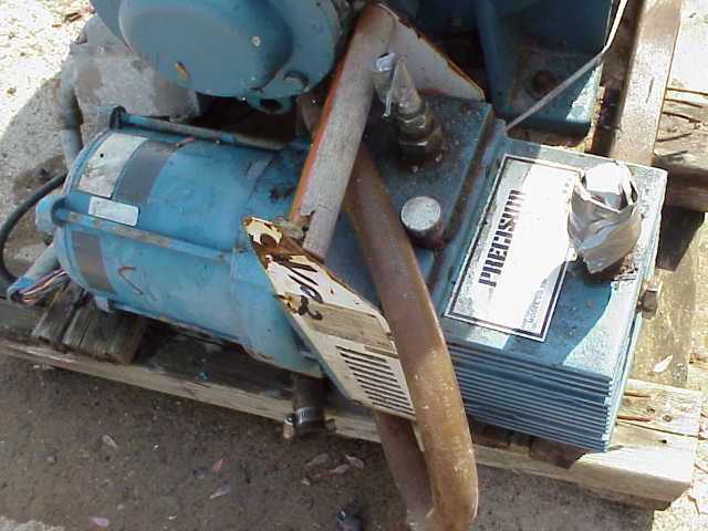 Vacuum pump.  Precision vac pump.  Model DD100, rated 100L/min, 3.53 cfm, 0.5 micron.  s/n 12AL2, Cat# 10438