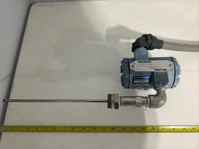 (2) Rosemount 3044C Temperature Transmitter. M/N: 3044CA1E5. S/N: 0171400. CAL: 0 to 100 Deg C. Supply 12.5-55.0 VDC. Output 4-20mA. Approx. 5 lbs.