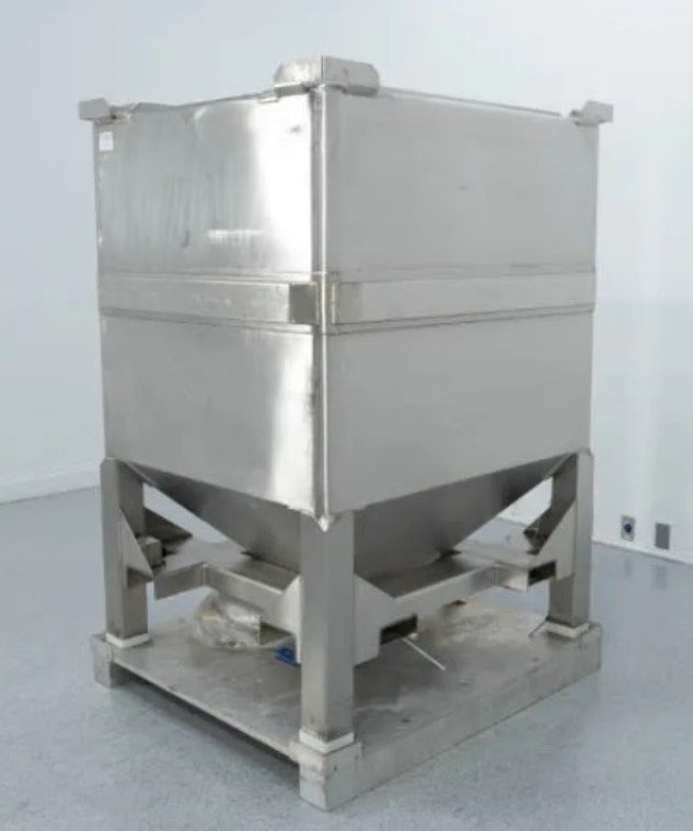 ***SOLD*** used Ace Fabrication 56 cu. ft. Stainless Steel Sanitary Tote tank. 41