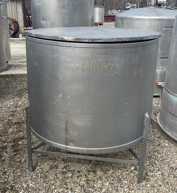 275 Gallon Stainless Steel tank.  Open Top with lift off lid and Slope bottom to a 1.5