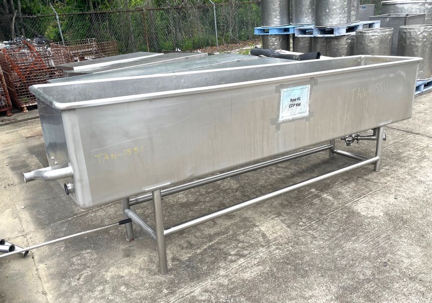 used 300 Gallon COP Tank (clean out of place tank) Trough with Plug Valve and Anderson AJ-300 Chart Recorder.  Trough is 24