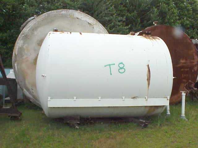 5000 Gallon Glass Lined Carbon Steel Horizontal Tank.  Dish top and bottom.