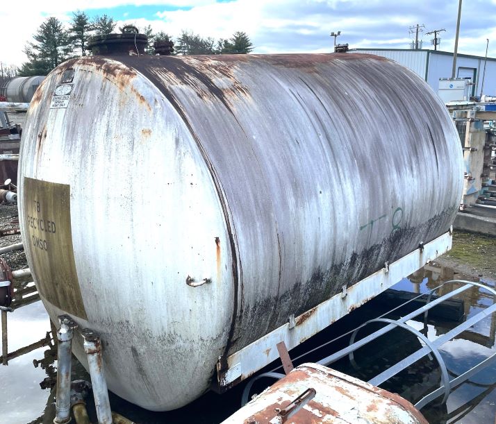 5000 Gallon Glass Lined Carbon Steel Horizontal Tank.  8' dia. x 11' /T. Dish ends. As is. 