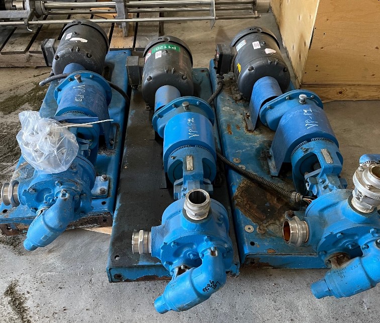 ***SOLD*** (2) used Viking model KK124A cast iron positive displacement gear pump. 2