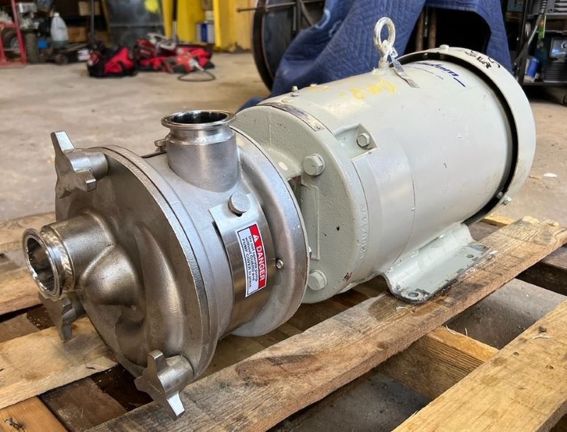 used Fristam Model FZX150, Stainless Steel Self-Priming Liquid Ring Pump.   Approximate capacity 50 gallons per minute at 80' head. 2