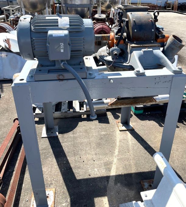 Used Mikropul Division “Mikro” Model 2DH or 2TH Pulverizer/Hammermill, Carbon Steel.  Equipped with stirrup type hammers driven by 20 HP 3/60/230-460 volt, 3450 RPM motor. 