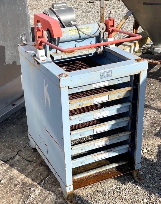 used Gilson Test-Master Testing Screen model TS-2, 5-Tray Capacity.  Equipped with 0.5 HP, 115/230 volt motor. 