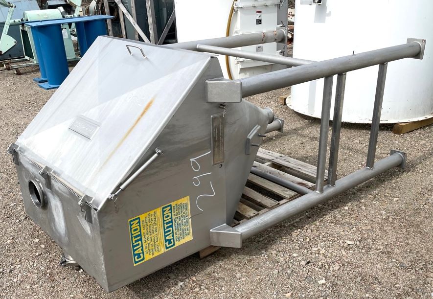 used American Process Systems Bag Dump Station model NFBD. Stainless Steel construction. dump area is 42